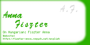 anna fiszter business card